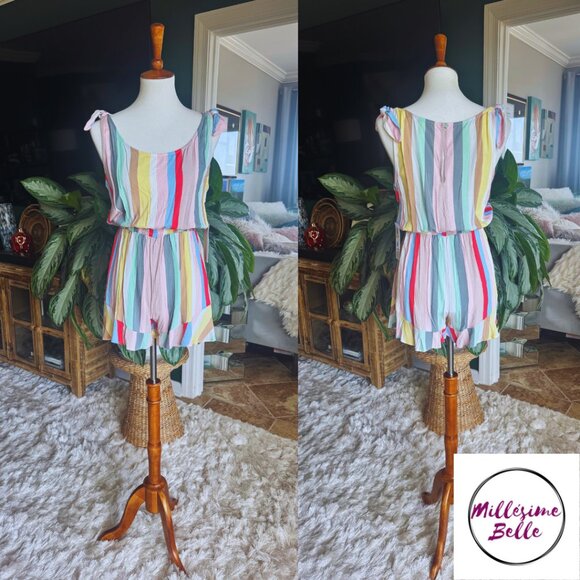 Kingston Grey Colorful Shorts Romper - Picture 1 of 8